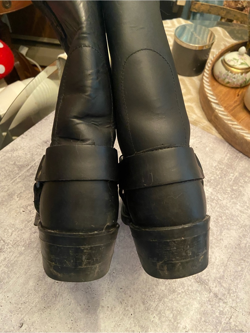 Double H Leather Harness Pull On Motorcycle Boots - Picture 6 of 9